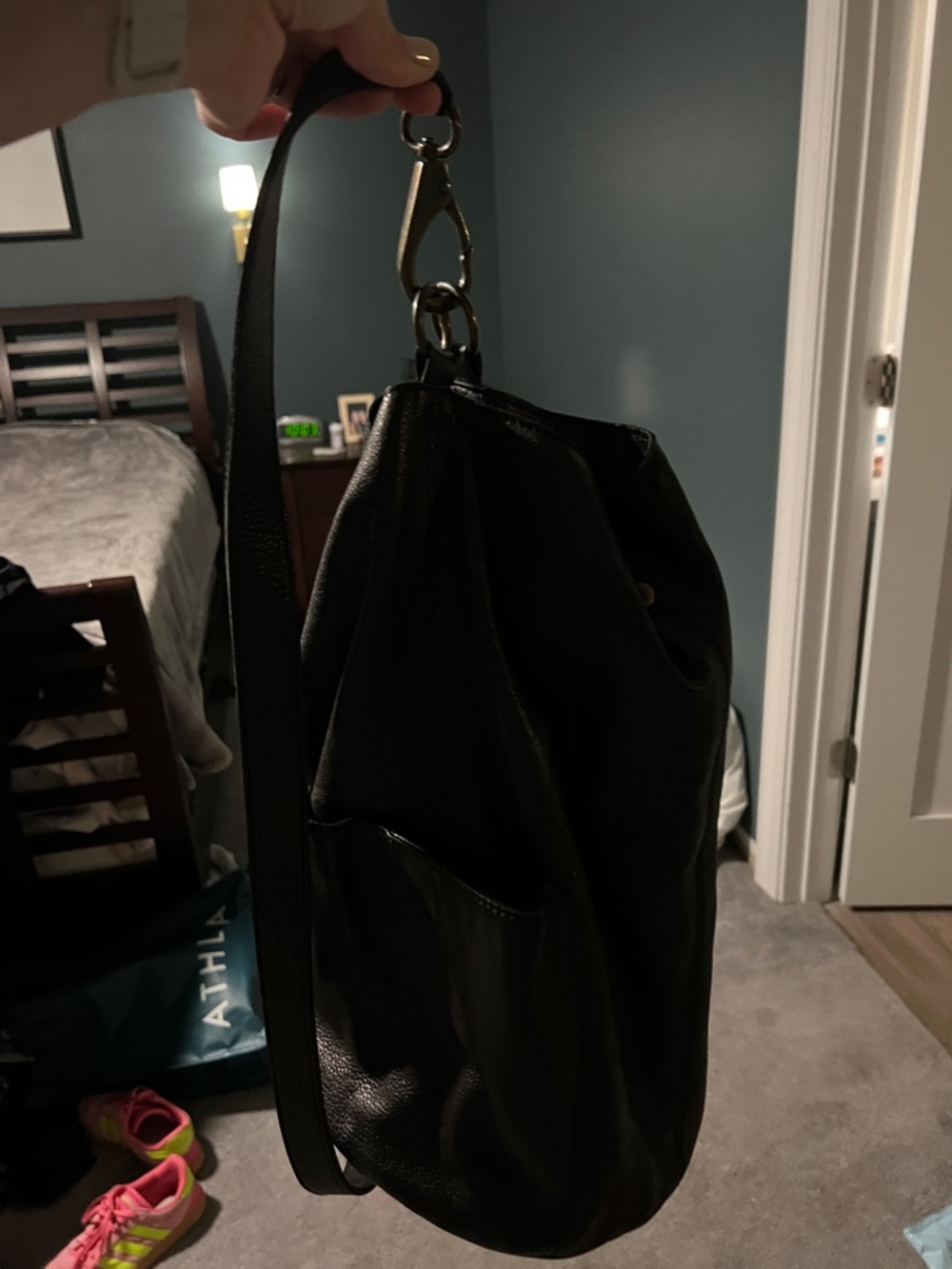Free People Black Leather Bucket Bag - Picture 8 of 9